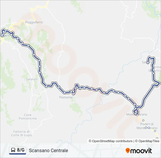 8/G Bus Line Map