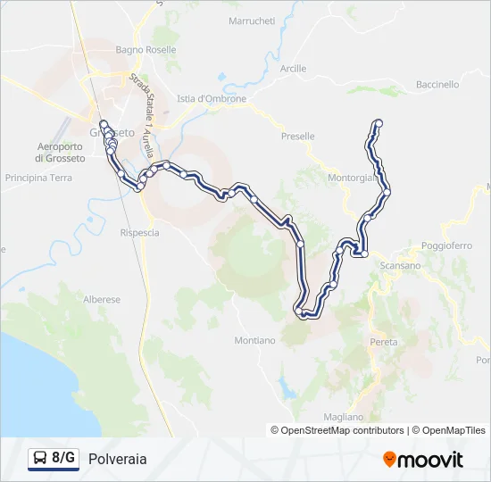 8/G Bus Line Map