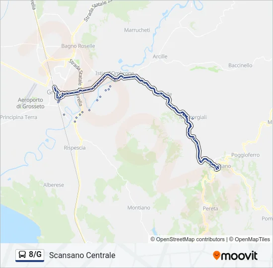 8/G Bus Line Map
