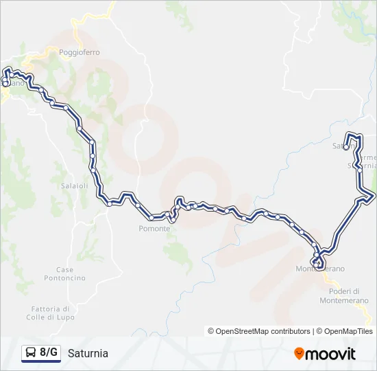 8/G Bus Line Map