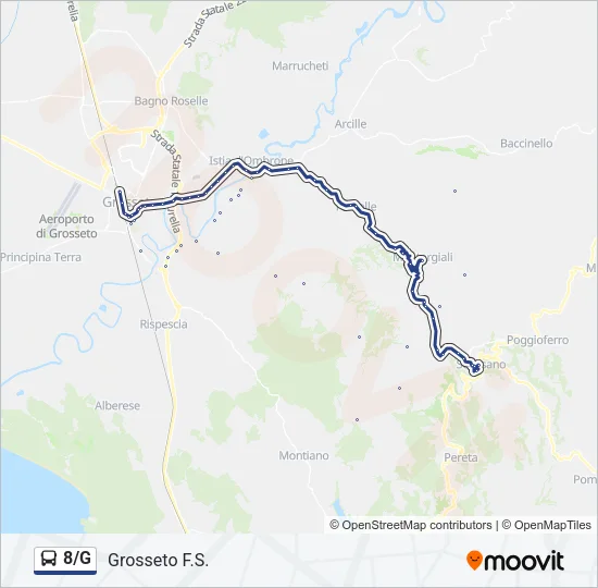 8/G Bus Line Map