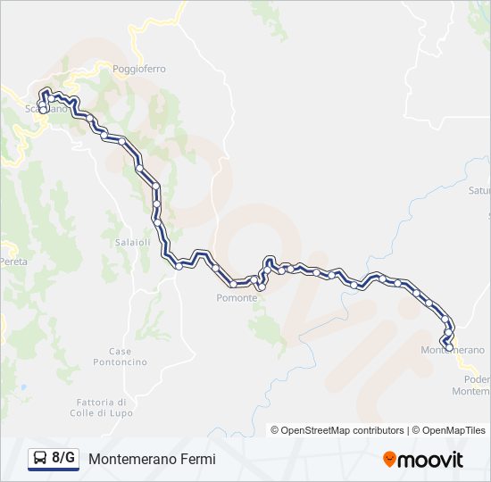 8/G bus Line Map