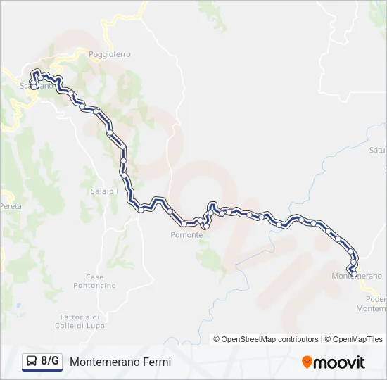 8/G Bus Line Map