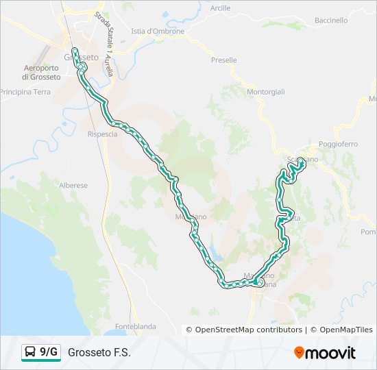 9/G bus Line Map