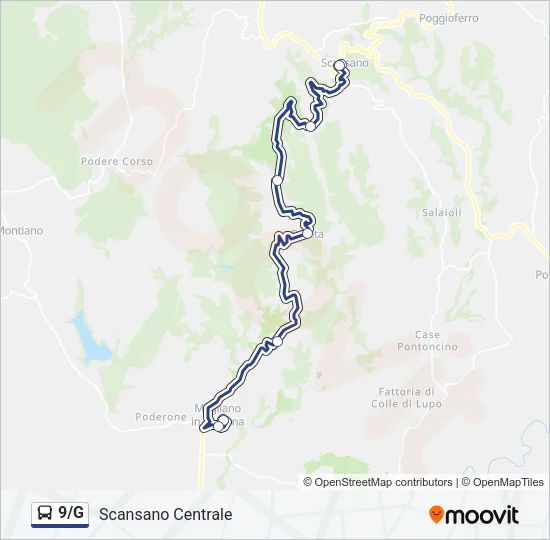 9/G Bus Line Map