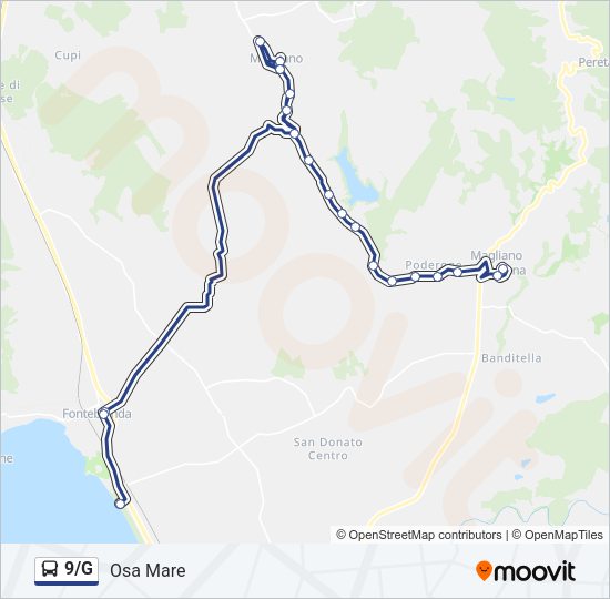 9/G Bus Line Map