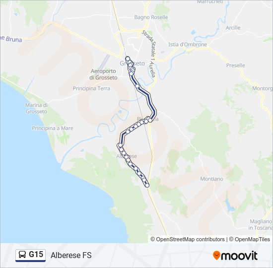 G15 bus Line Map