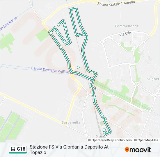 G18 Bus Line Map