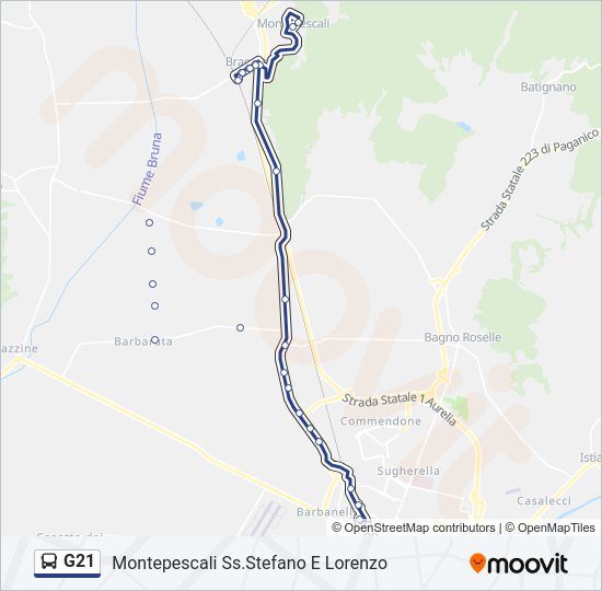 G21 bus Line Map