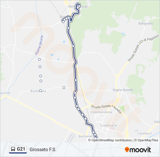 G21 bus Line Map