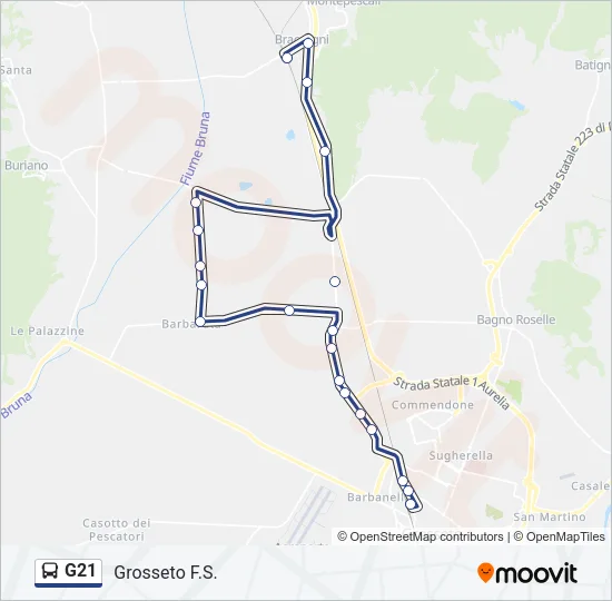 G21 Bus Line Map