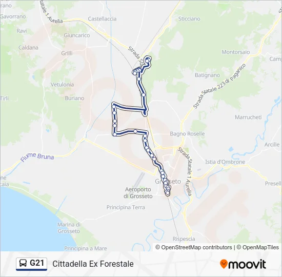 G21 Bus Line Map