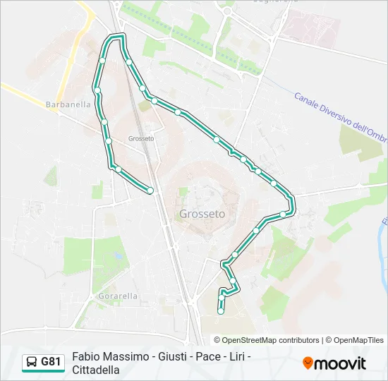 Percorso linea bus G81