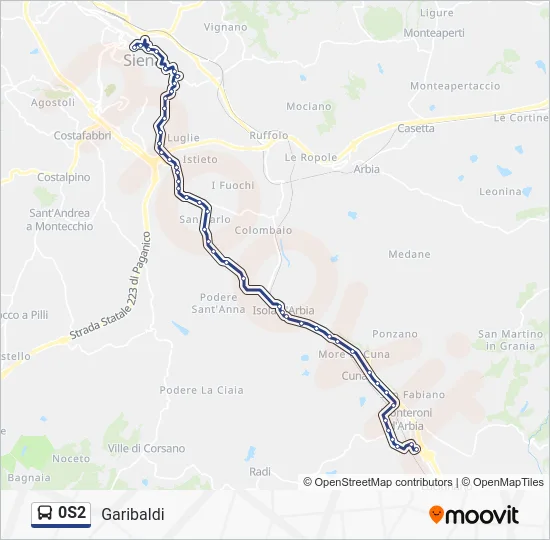 0S2 Bus Line Map