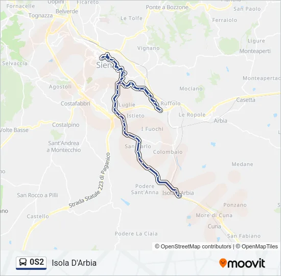 0S2 Bus Line Map