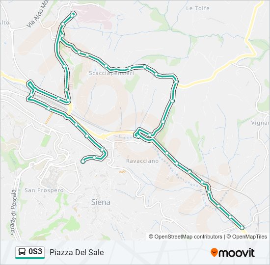 Percorso linea bus 0S3