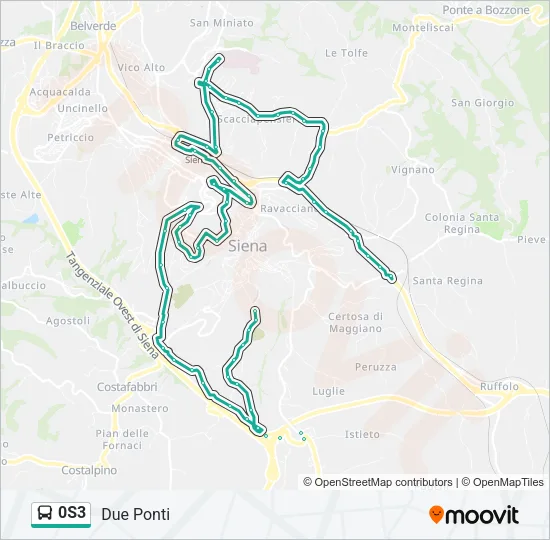 Percorso linea bus 0S3