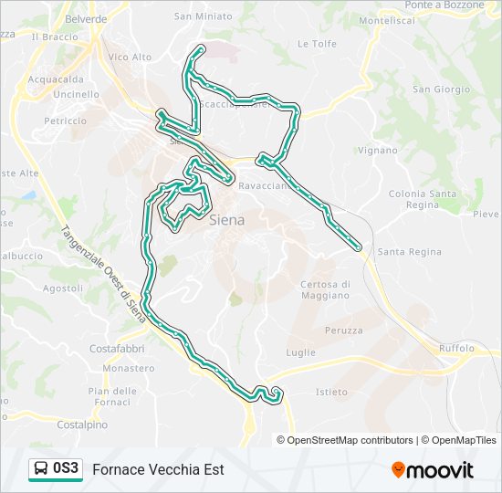 Percorso linea bus 0S3