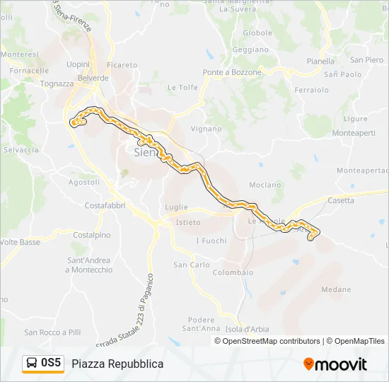 0S5 Bus Line Map