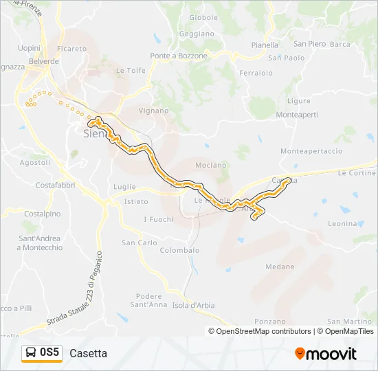 0S5 Bus Line Map
