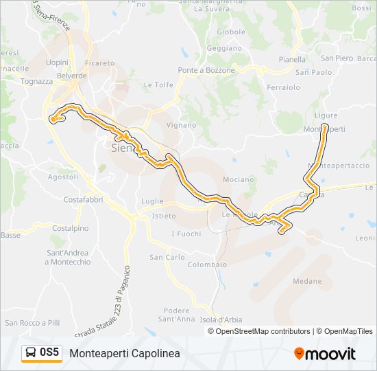 0S5 bus Line Map