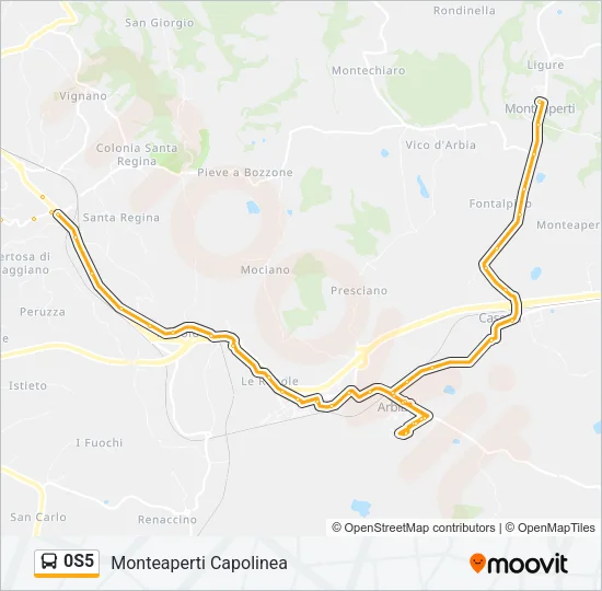 0S5 Bus Line Map