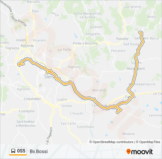 0S5 Bus Line Map