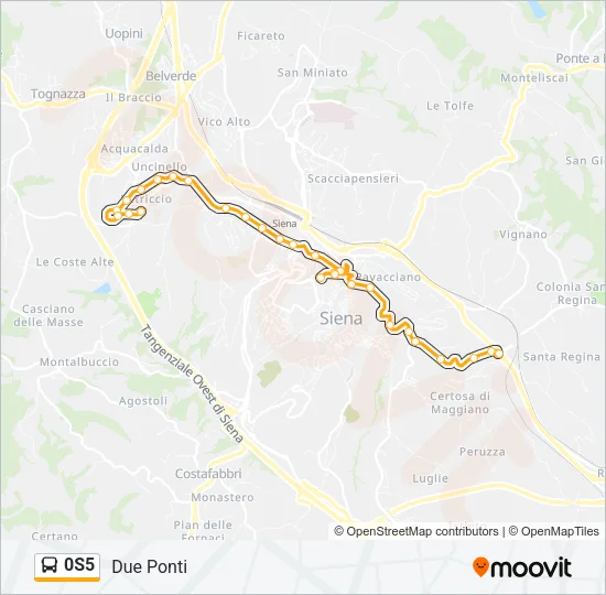 0S5 Bus Line Map