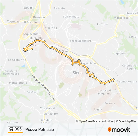 0S5 Bus Line Map