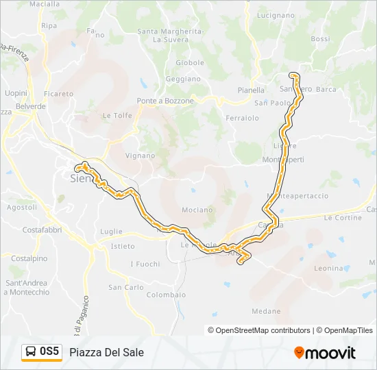 0S5 Bus Line Map