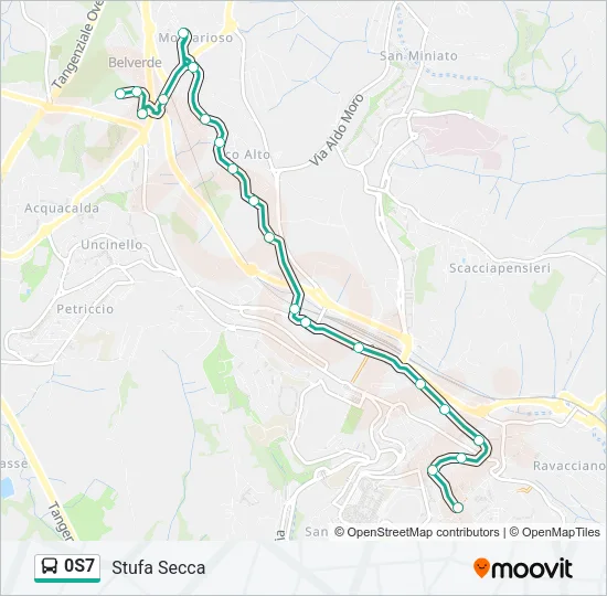 Percorso linea bus 0S7