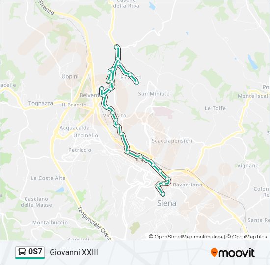 0S7 bus Line Map