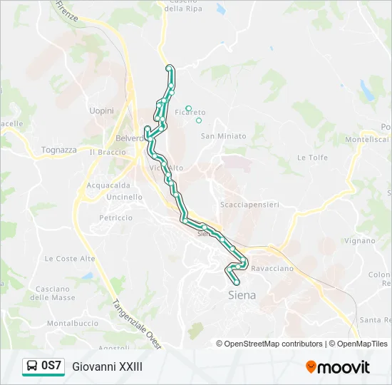 Percorso linea bus 0S7