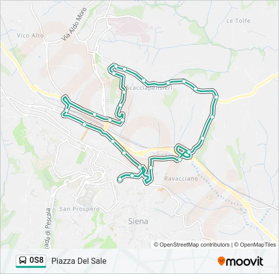 0S8 Bus Line Map