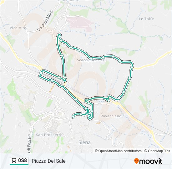 Percorso linea bus 0S8