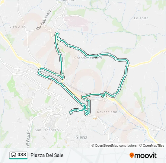 Percorso linea bus 0S8