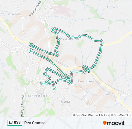 0S8 Bus Line Map