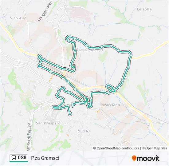 Percorso linea bus 0S8