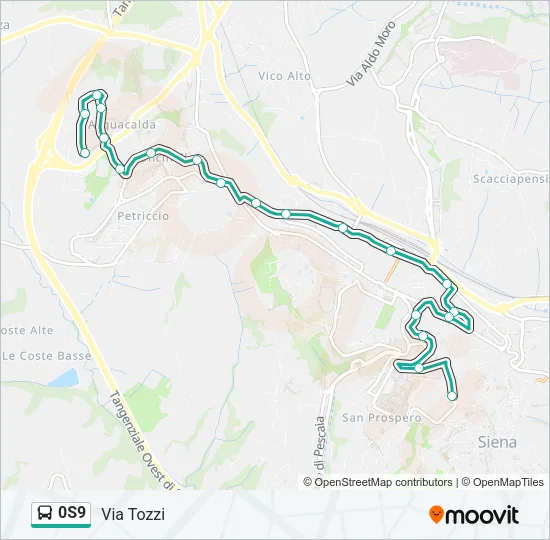 0S9 Bus Line Map