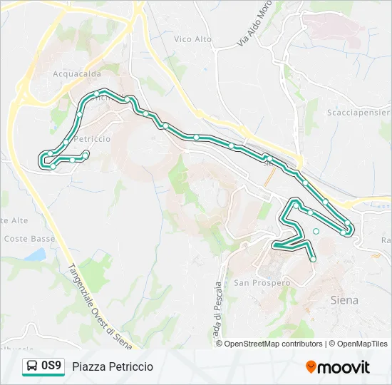 Percorso linea bus 0S9