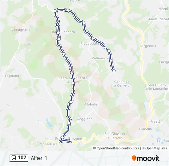 102 Bus Line Map