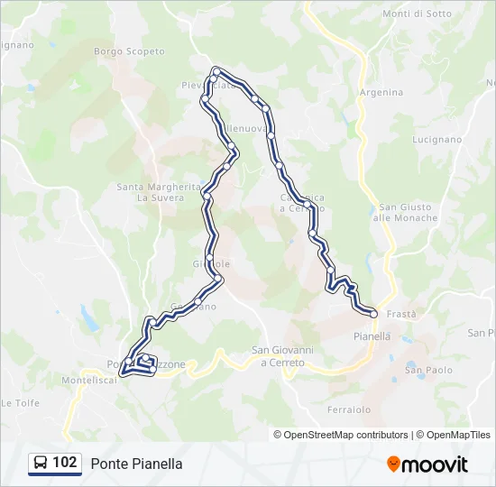 102 Bus Line Map