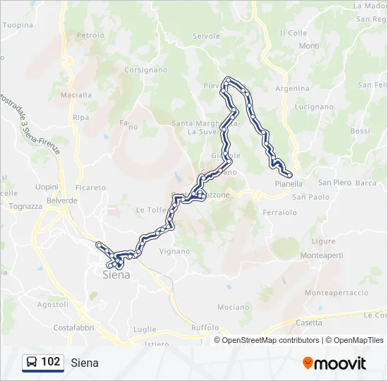 102 Bus Line Map