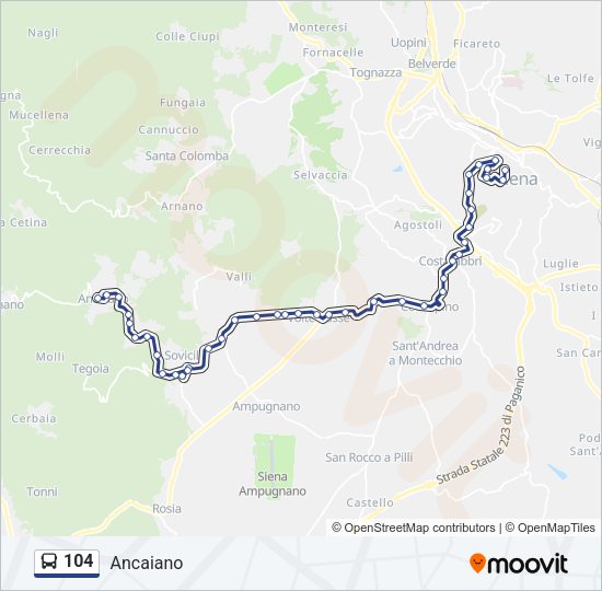 104 Bus Line Map