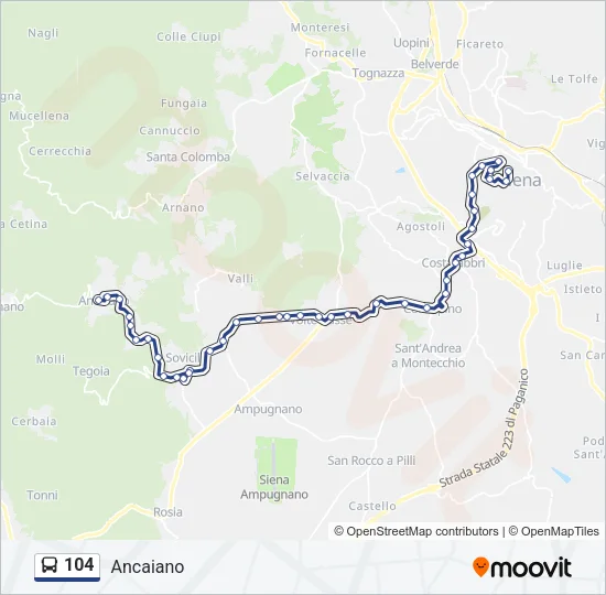 104 Bus Line Map