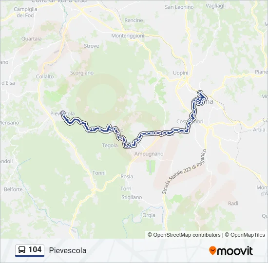 104 Bus Line Map