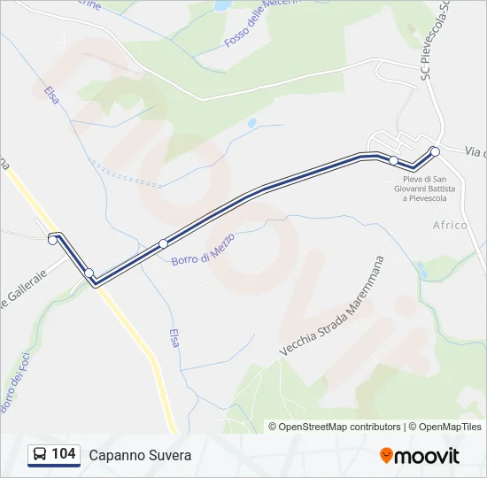 104 Bus Line Map