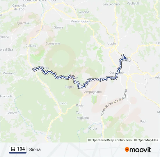 104 Bus Line Map