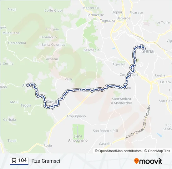 104 Bus Line Map