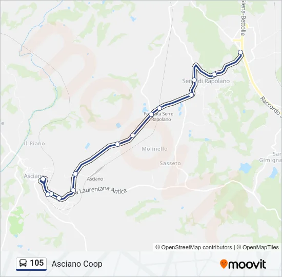 105 Bus Line Map